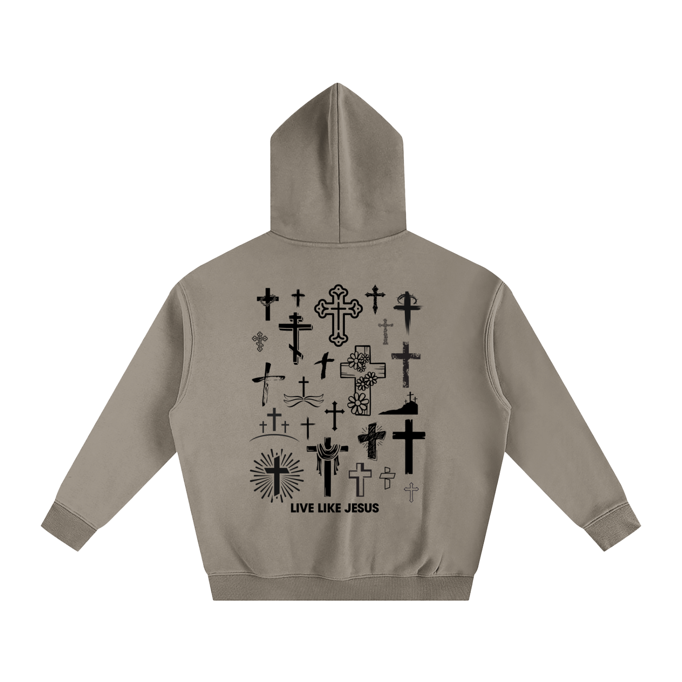 Cross Collage Oversized Hoodie