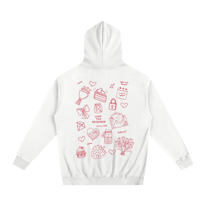 Love Thy Neighbor White Oversized Hoodie