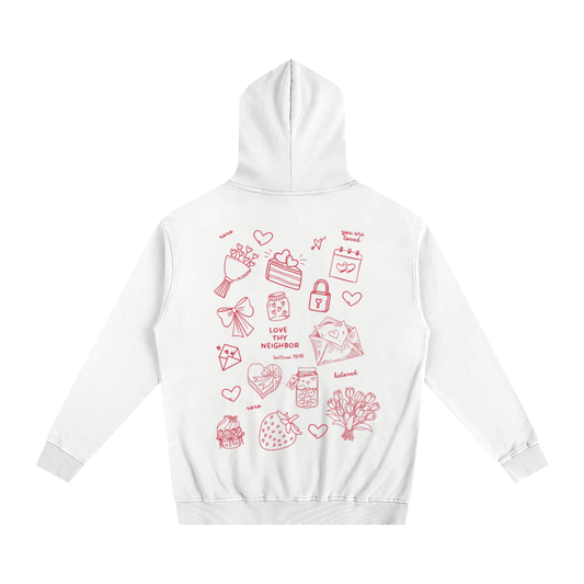 Love Thy Neighbor White Oversized Hoodie