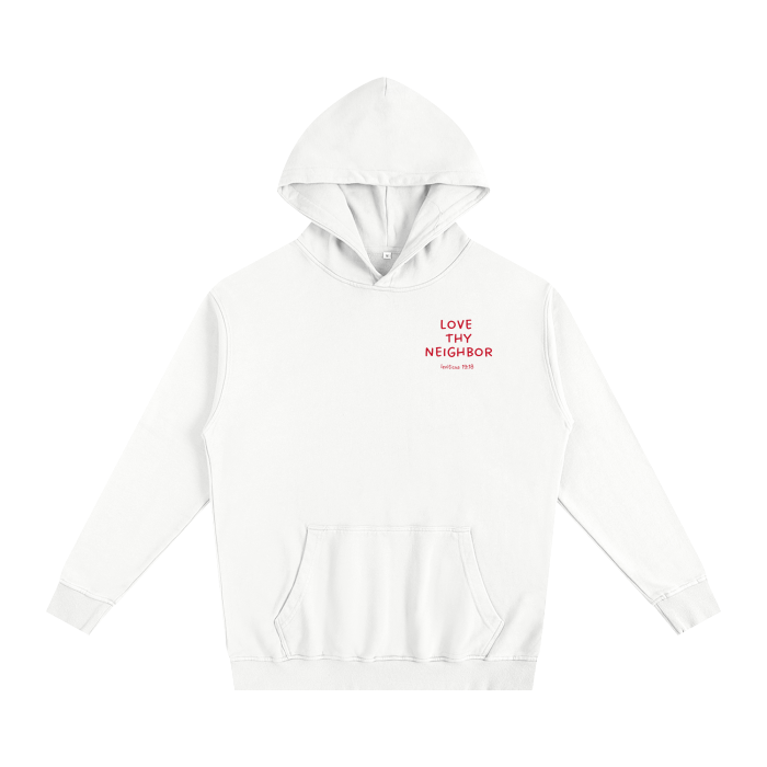 Love Thy Neighbor White Oversized Hoodie